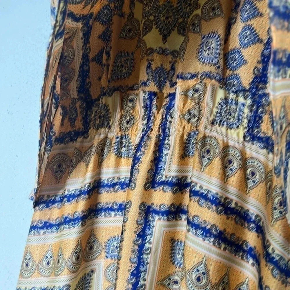 Torn by Ronny Kobo scarf Celina Long Dress Peach size small - Picture 4 of 8